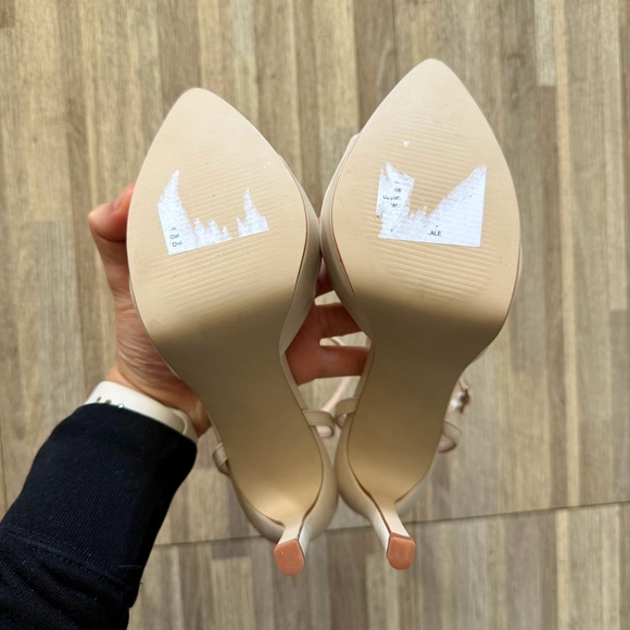 Steve Madden MAIDEN bone leather platform dress heel sandals, women’s size 6 - Picture 8 of 8